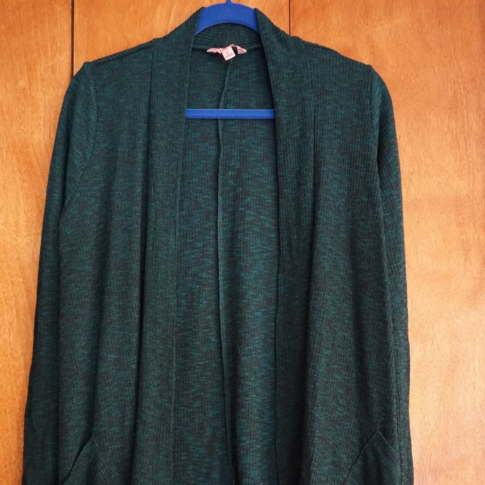 Long Heathered Open Cardigan